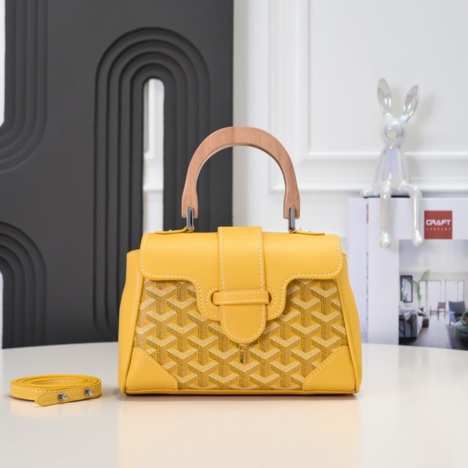 Collection Goyard – Mini Sac Structuré à Anse Bois (12 Couleurs Disponibles)