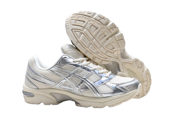 ASICS Silver Retro Runner – Blanc & Argent