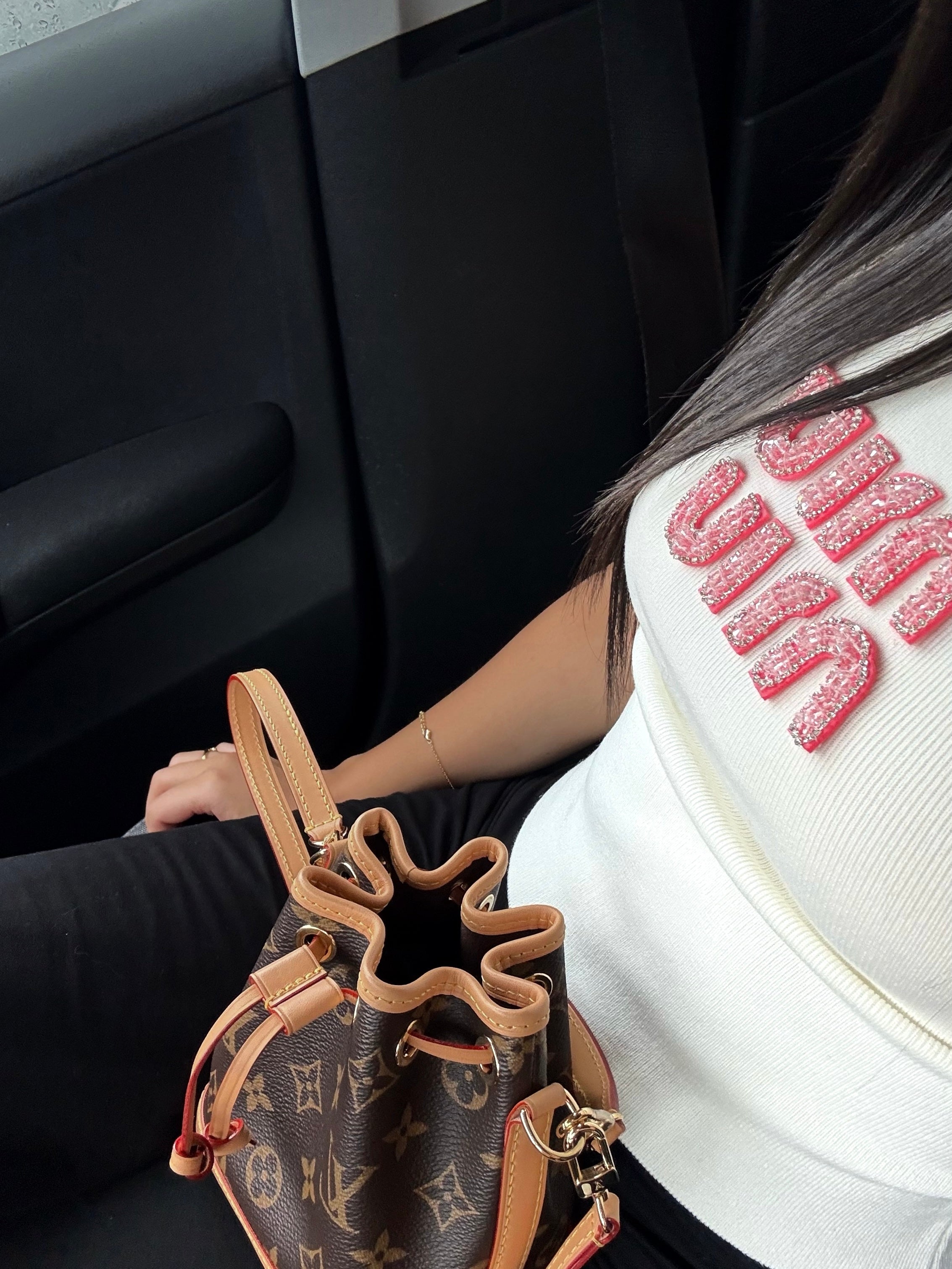 DÉBARDEUR MUI MUI AVEC LOGO BRODÉ ROSE