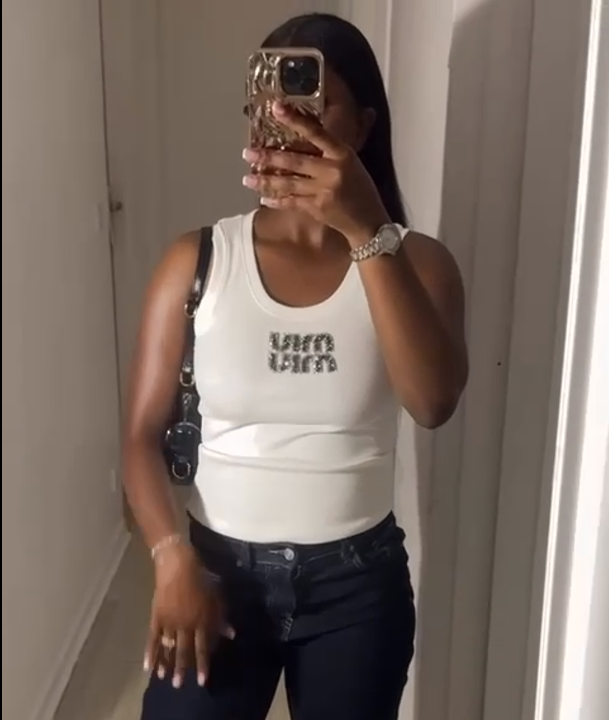 DÉBARDEUR MUI MUI AVEC LOGO BRODÉ VERT