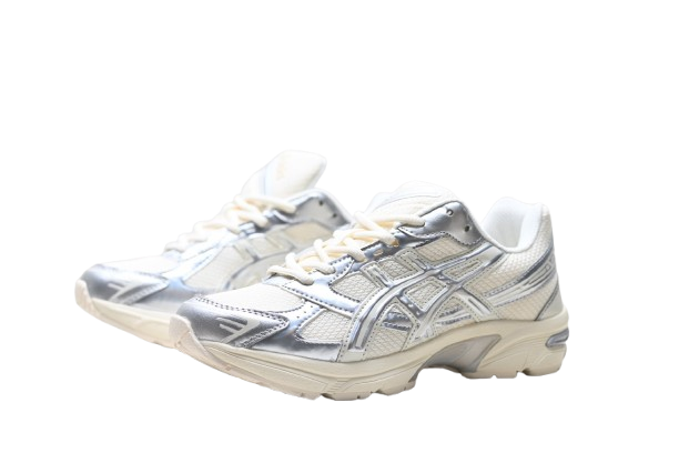 ASICS Silver Retro Runner – Blanc & Argent
