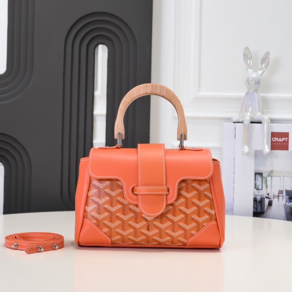 Collection Goyard – Mini Sac Structuré à Anse Bois (12 Couleurs Disponibles)