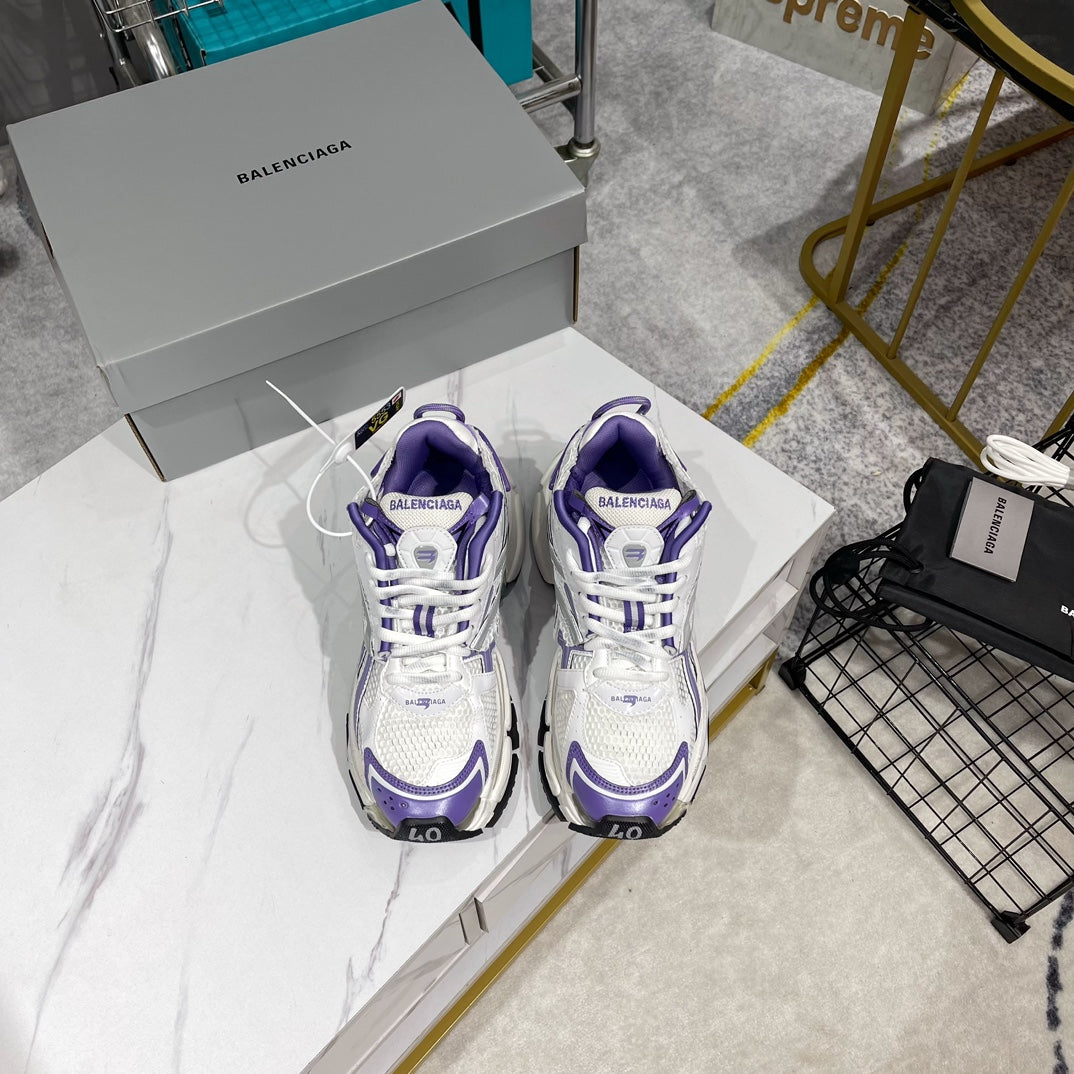 Baskets Balenciaga Runner Blanc et violet