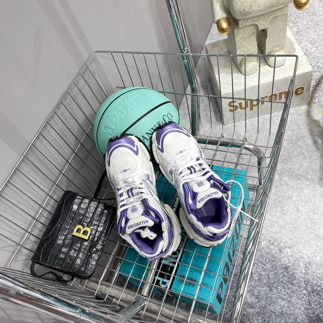 Baskets Balenciaga Runner Blanc et violet