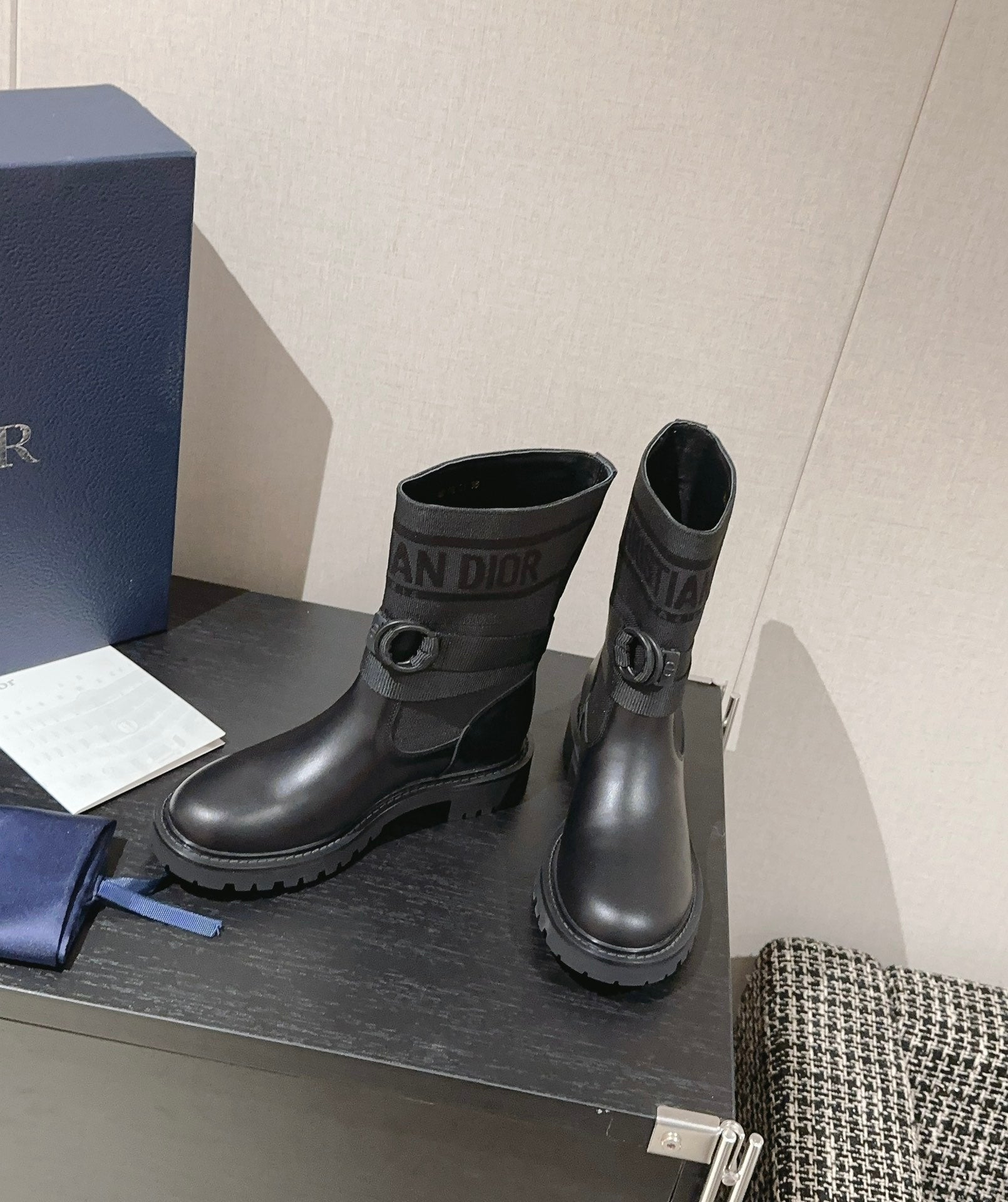 Bottes Dior noires – Style biker